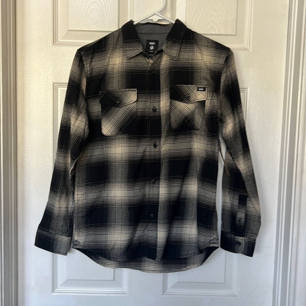 NWT New Boys Large Vans Flannel - Black & Cream